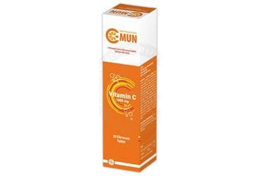 C-MUN C VITAMINI ICEREN EFERVESAN TABLET TAKVIYE EDICI GIDA 1000 mg 20 tablet İlaç Görseli