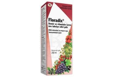 FLORADIX DEMIR VE VITAMINLER ICEREN SIVI TAKVIYE EDICI GIDA 250 ml şişe İlaç Görseli