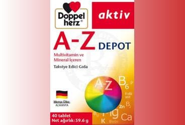 DOPPELHERZ A-Z DEPOT MULTIVITAMIN VE MINERAL ICEREN TAKVIYE EDICI GIDA 40 tablet İlaç Görseli