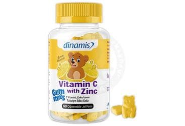 DINAMIS VITAMIN C WITH ZINC GUMMIES TAKVIYE EDICI GIDA 60 çiğnenebilir jel İlaç Görseli