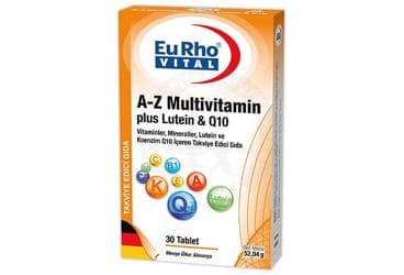 EURHO VITAL A-Z MULTIVITAMIN PLUS LUTEIN Q10 TABLET 30 tablet İlaç Görseli
