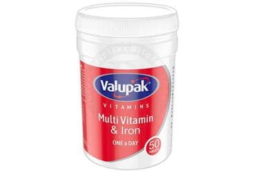 VALUPAK MULTIVITAMIN & DEMIR ICEREN TAKVIYE EDICI GIDA TABLET 50 tablet İlaç Görseli