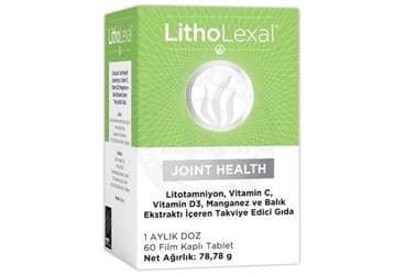LITHOLEXAL JOINT HEALTH LITOTAMNIYON, VITAMIN C, VITAMIN D3, MANGANEZ VE BALIK EKSTRAKTI ICEREN TAKVIYE EDICI GIDA 60 tablet İlaç Görseli