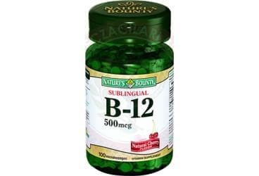 NATURES BOUNTY SUBLINGUAL VITAMIN B12 PASTIL 500 mcg 100 pastil İlaç Görseli