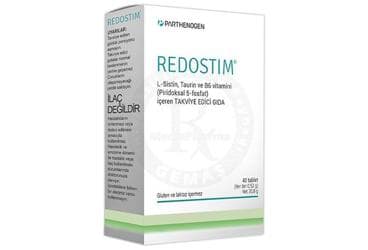 REDOSTIM L-SISTIN, TAURIN VE B6 VITAMINI (PRIDOKSAL-5-FOSFAT) ICEREN TAKVIYE EDICI GIDA 40 tablet İlaç Görseli