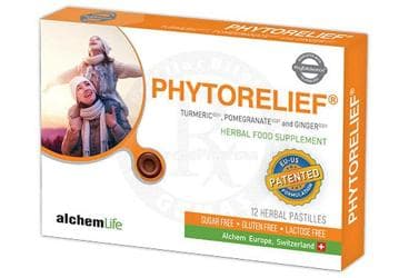 PHYTORELIEF CC TURMERIC (ZERDECAL), POMEGRANATE (NAR KABUGU), GINGER (ZENCEFIL) ICEREN PASTIL 12 pastil İlaç Görseli