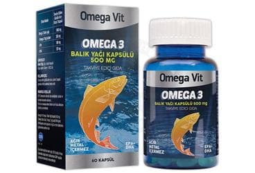 OMEGA VIT OMEGA 3 BALIK YAGI KAPSULU 500 mg 60 kapsül İlaç Görseli
