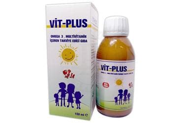 VIT-PLUS OMEGA3, MULTIVITAMIN ICEREN TAKVIYE EDICI GIDA 150 ml şişe İlaç Görseli