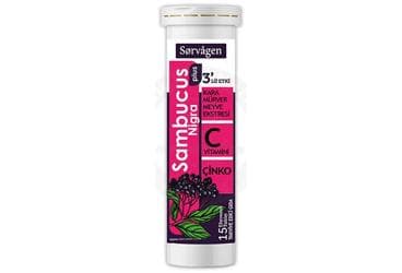SORVAGEN SAMBUCUS NIGRA PLUS KARA MURVER MEYVE EKSTRESI C VITAMINI CINKO ICEREN TAKVIYE EDICI GIDA 15 tablet İlaç Görseli