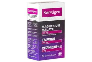 SORVAGEN MAGNEZYUM MALAT, TAURIN VE VITAMIN B6 (P5P) ICEREN TAKVIYE EDICI GIDA 60 tablet İlaç Görseli