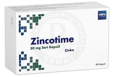 ZINCOTIME 50 MG SERT KAPSUL (40 KAPSUL) İlaç Görseli