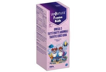 VENATURA PREMIUM KIDS OMEGA 3 TUTTI FRUTTI AROMALI TAKVIYE EDICI GIDA 150 ml şişe İlaç Görseli