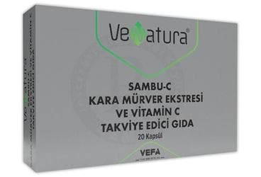 VENATURA SAMBU-C KARA MURVER EKSTRESI VE VITAMIN C ICEREN TAKVIYE EDICI GIDA 20 kapsül İlaç Görseli