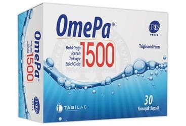OMEPA 1500 BALIK YAGI ICEREN TAKVIYE EDICI GIDA 30 kapsül İlaç Görseli