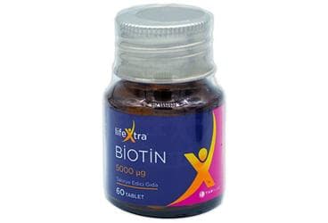 LIFEXTRA BIOTIN ICEREN TAKVIYE EDICI GIDA 5000 mcg 60 tablet İlaç Görseli