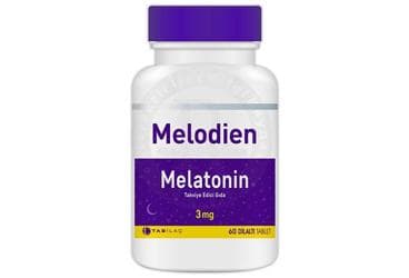 MELODIEN MELATONIN DILALTI TABLET TAKVIYE EDICI GIDA 3 mg 60 kapsül İlaç Görseli