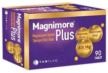 MAGNIMORE PLUS MAGNEZYUM ICEREN TAKVIYE EDICI GIDA TABLET 90 tablet İlaç Görseli