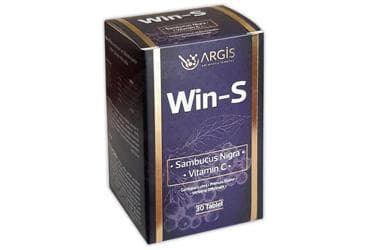 WIN-S SAMBUCUS NIGRA, VITAMIN C, GENTIANA LUTEA, PRIMULA ELATIOS, VERBENA OFFICINALIS ICEREN TAKVIYE EDICI GIDA 30 tablet İlaç Görseli