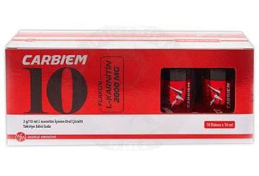 CARBIEM L-KARNITIN ICEREN ORAL COZELTI TAKVIYE EDICI GIDA 2 g/10 ml 10x10 ml flakon İlaç Görseli
