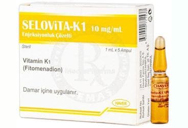SELOVITA-K1 10 MG/ML ENJEKSIYONLUK COZELTI (5 ADET) İlaç Görseli