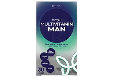 HAVER MULTI VITAMIN ICEREN TAKVIYE EDICI GIDA 30 tablet İlaç Görseli