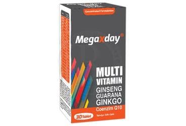 MEGAXDAY MULTIVITAMIN GINSENG GUARANA GINKGO COENZIM Q10 TABLET 30 tablet İlaç Görseli