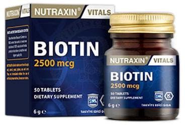 NUTRAXIN BIOTIN TABLET 2500 mcg 50 tablet İlaç Görseli