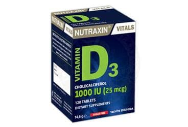 NUTRAXIN VITAMIN D3 TABLET 1000 IU 120 tablet İlaç Görseli
