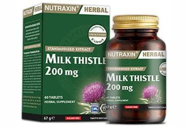 NUTRAXIN MILK THISTLE TABLET 200 mg 60 tablet İlaç Görseli