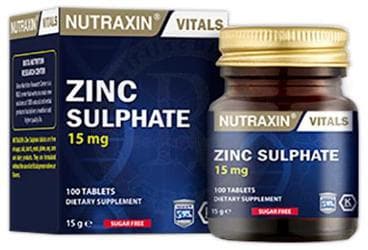 NUTRAXIN ZINC SULPHATE TABLET 15 mg 100 tablet İlaç Görseli