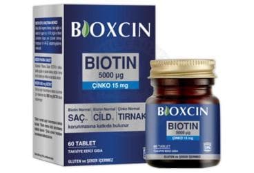BIOXCIN BIOTIN ICEREN TAKVIYE EDICI GIDA 5000 mcg 60 tablet İlaç Görseli