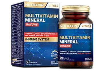 NUTRAXIN MULTIVITAMIN/MINERAL IMMUNE TAKVIYE EDICI GIDA 60 tablet İlaç Görseli