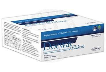 DOEWAY FLAKON ENGINAR EKSTRESI, VITAMIN B12, VITAMIN E ICEREN TAKVIYE EDICI GIDA 20x10 ml flakon İlaç Görseli
