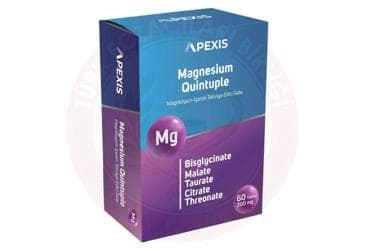 APEXIS MAGNESIUM QUINTUPLE MAGNEZYUM ICEREN TAKVIYE EDICI GIDA TABLET 60 tablet İlaç Görseli