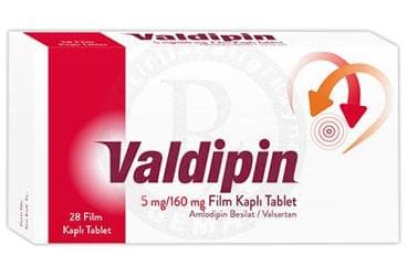 VALDIPIN 5 MG/160 MG FILM KAPLI TABLET (28 FILM KAPLI TABLET) İlaç Görseli