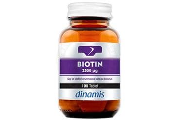 DINAMIS BIOTIN TABLET 2500 mcg 100 tablet İlaç Görseli