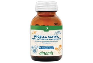 DINAMIS NIGELLA SATIVA WITH SAFFLOWER & FLAXSEED OIL TAKVIYE EDICI GIDA 60 kapsül İlaç Görseli