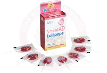 MULTIBALL KIDS VITAMIN D ICEREN CILEK AROMALI LOLLIPOPS 7 adet İlaç Görseli