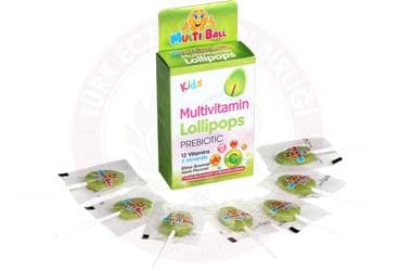 MULTIBALL KIDS MULTIVITAMIN, PREBIOTIK LOLLIPOPS 7 adet İlaç Görseli