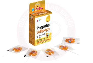 MULTIBALL KIDS PORPOLIS, C VITAMINI VE CINKO LOLLIPOPS 5 adet İlaç Görseli