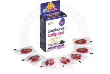 MULTIBALL KIDS SAMBUCUS, VITAMIN C, CINKO LOLLIPOPS 5 adet İlaç Görseli