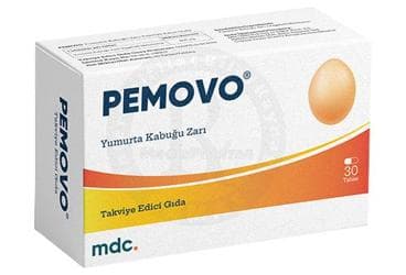 PEMOVO YUMURTA KABUGU ZARI TAKVIYE EDICI GIDA 30 tablet İlaç Görseli