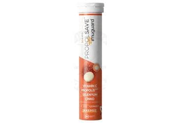PROPOLSAVE IMUGUARD VITAMIN C, PROPOLIS, SELENYUM, CINKO ICEREN TAKVIYE EDICI GIDA 20 tablet İlaç Görseli