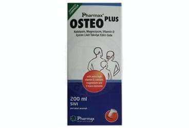 PHARMAX OSTEO PLUS KALSIYUM, MAGNEZYUM, VITAMIN D ICEREN LIKIT TAKVIYE EDICI GIDA 200 ml şişe İlaç Görseli