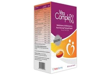 VITACOMPLEX MULTIVITAMIN, MINERAL VE KORE GINSENGI YUMUSAK KAPSUL 30 kapsül İlaç Görseli