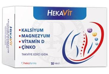 HEKAVIT KALSIYUM, MAGNEZYUM, VITAMIN D VE CINKO ICEREN TAKVIYE EDICI GIDA TABLET 30 tablet İlaç Görseli