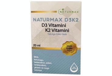 NATURMAX D3K2 D3 VITAMINI, K2 VITAMINI ICEREN TAKVIYE EDICI GIDA 20 ml şişe İlaç Görseli