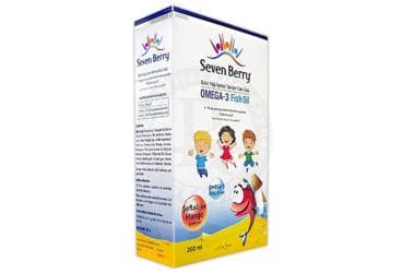 SEVEN BERRY OMEGA-3 FISH OIL BALIK YAGI ICEREN TAKVIYE EDICI GIDA - SEFTALI MANGO 200 ml şişe İlaç Görseli