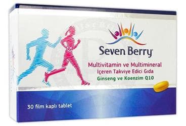 SEVEN BERRY MULTIVITAMIN VE MUTLIMINERAL ICEREN TAKVIYE EDICI GIDA 30 tablet İlaç Görseli