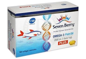 SEVEN BERRY OMEGA-3 FISH OIL PLUS BALIK YAGI ICEREN TAKVIYE EDICI GIDA 30 kapsül/blister İlaç Görseli